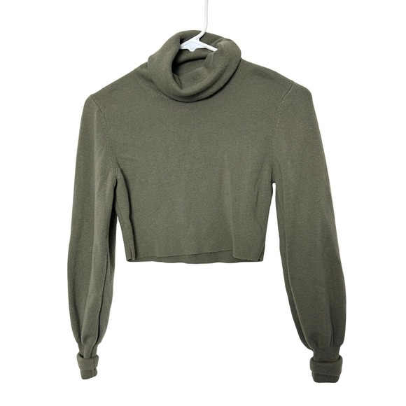 Wilfred Sweaters - Aritzia Wilfred Rebecca Sweater Turtleneck Crop Top Size XS‎ Green Olive AS IS